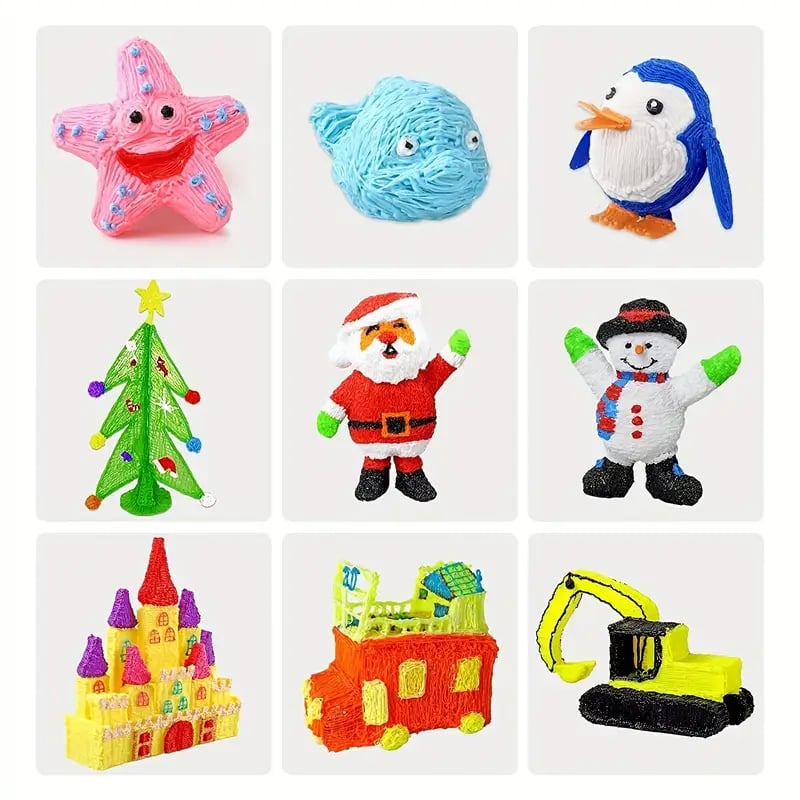 3D Printing Pen with Display - Includes 3D Pen, 3 Starter Colors of PLA Filament, Stencil Book + Project Guide, and Power adapter