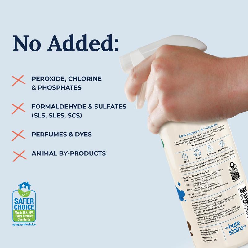 Miss Mouth’s Messy Eater Stain Treater – 16oz | Instant Baby & Family Stain Remover Spray | Safe for Newborn Essentials, Clothes, Bibs, Fabric, Laundry – Removes Food, Grease, Coffee & More